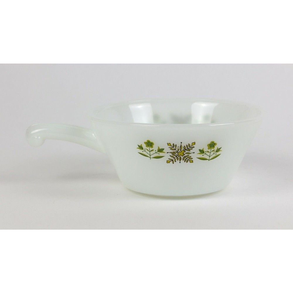 Vintage Anchor Hocking Fire King Meadow Green Handled Soup Chili Bowl